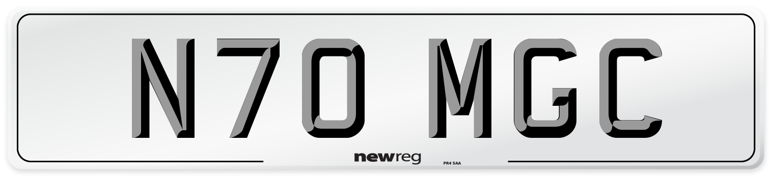 N70 MGC Number Plate from New Reg